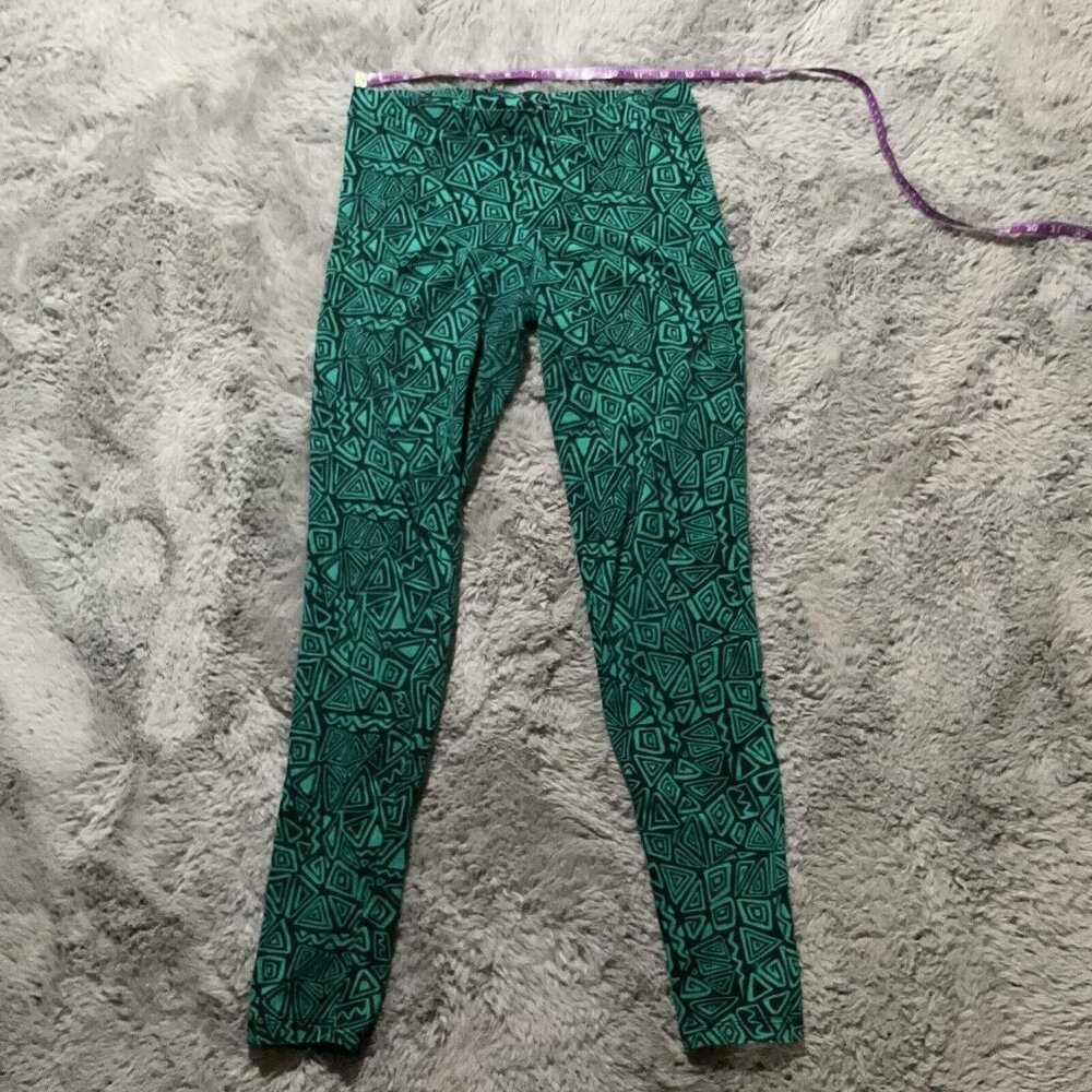 Forever21 Green Geometric Print Leggings | Mid-Rise | Women’s Size M